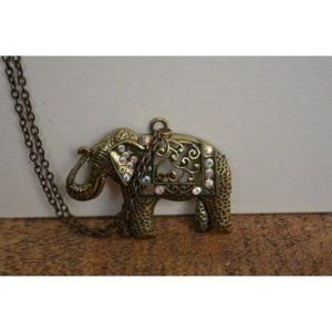 Pretty Elephant Pendant on  Long Chain
